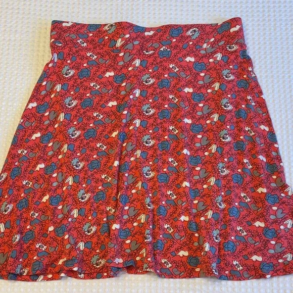 Boden Size 8 Red-Pink Blue Gray White Floral A-Line Mini Knee Length Skirt - Picture 5 of 10